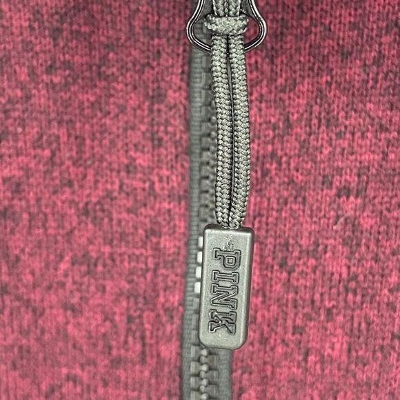 Pink‎ Victoria’s Secret 1/4 Zip Pullover Fleece Jacket Burgundy Medium - Picture 9 of 10